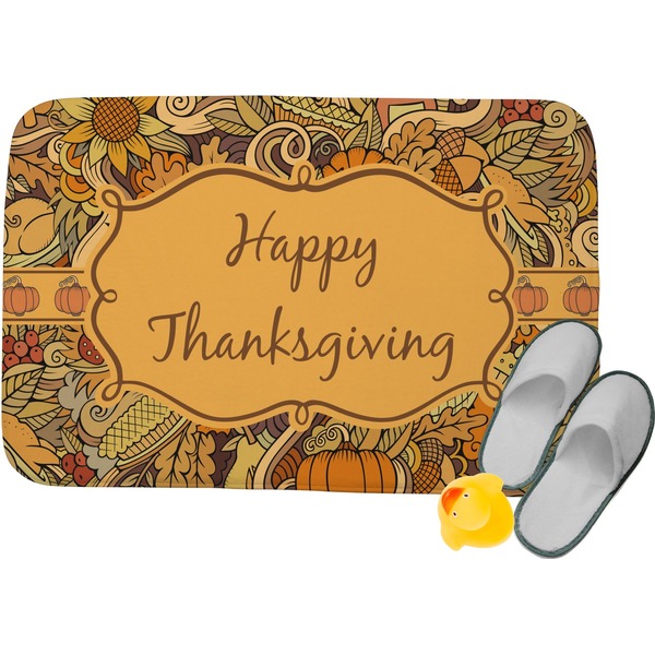 Custom Thanksgiving Memory Foam Bath Mat (Personalized)
