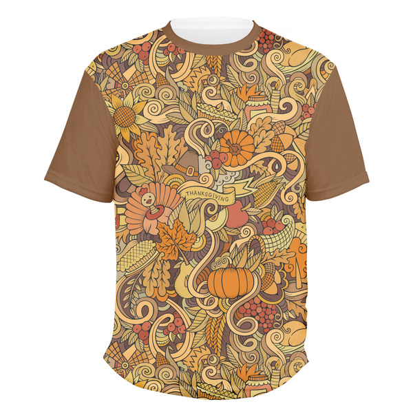 Custom Thanksgiving Men's Crew T-Shirt - 2X Large