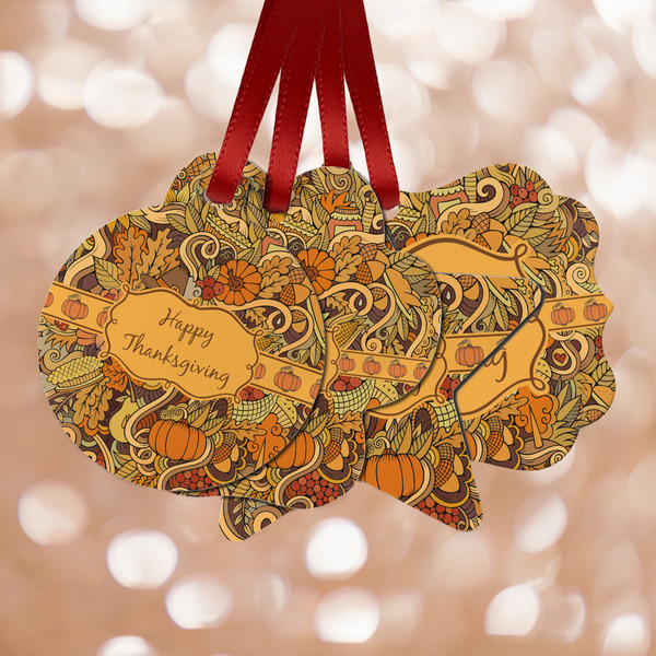 Custom Thanksgiving Metal Ornaments - Double Sided