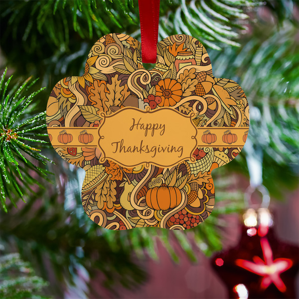 Thanksgiving Metal Paw Ornament - Lifestyle