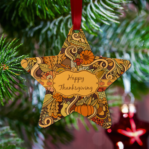 Thanksgiving Metal Star Ornament - Lifestyle