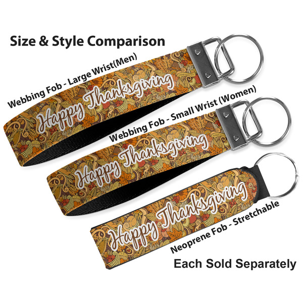 Thanksgiving Multiple Key Ring comparison sizes