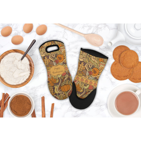 Thanksgiving Neoprene Oven Mitt - Lifestyle Image