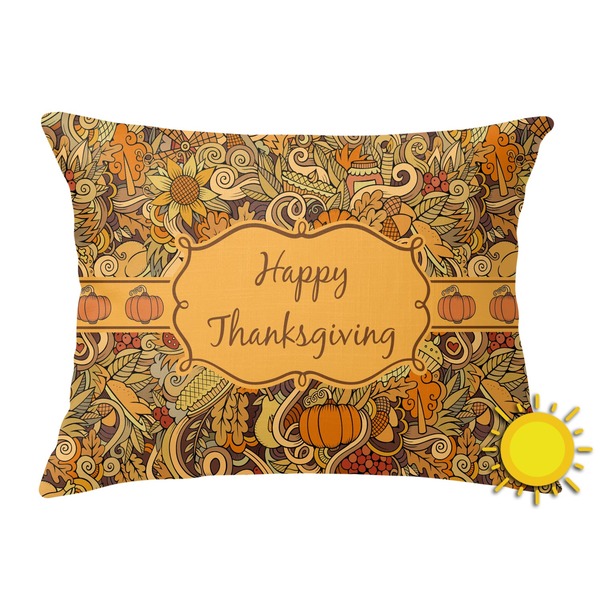 Custom Thanksgiving Outdoor Throw Pillow (Rectangular) (Personalized)