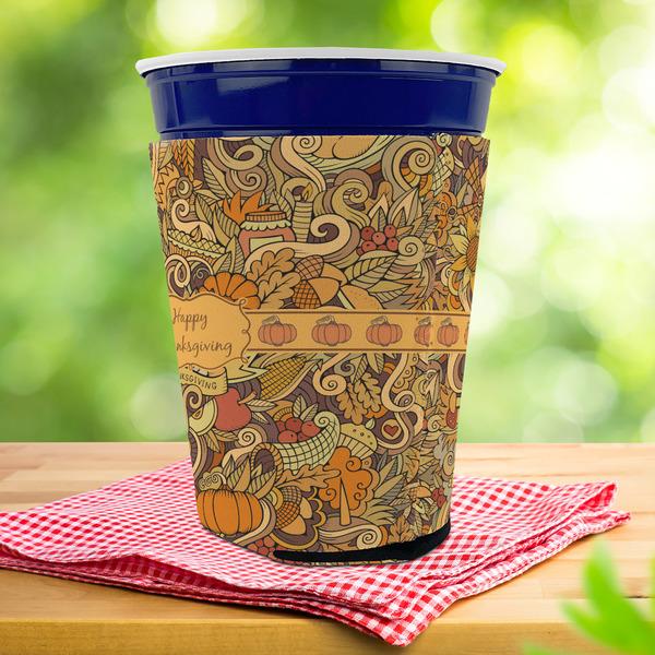 Thanksgiving Party Cup Sleeves - with bottom - Lifestyle