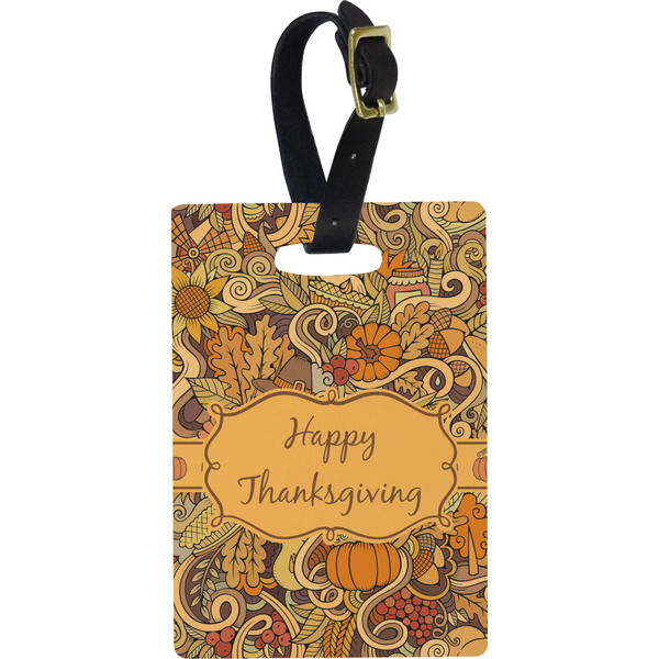 Custom Thanksgiving Plastic Luggage Tag - Rectangular