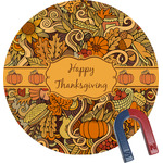 Thanksgiving Round Fridge Magnet