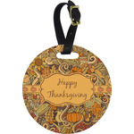 Thanksgiving Plastic Luggage Tag - Round