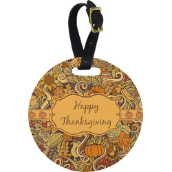 Thanksgiving Plastic Luggage Tag - Round