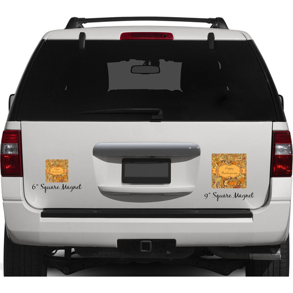 Thanksgiving Personalized Square Car Magnets on Ford Explorer