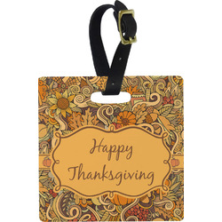 Thanksgiving Plastic Luggage Tag - Square