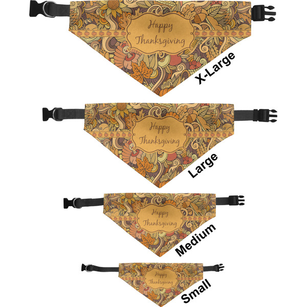 Thanksgiving Pet Bandana Sizes