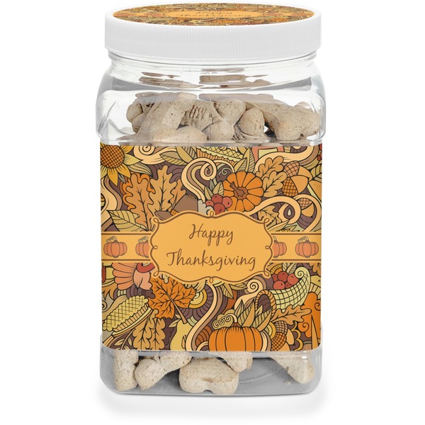 Custom Thanksgiving Dog Treat Jar (Personalized)