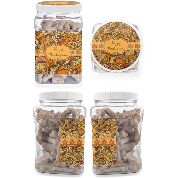 Thanksgiving Pet Treat Jar - Multiple Angles