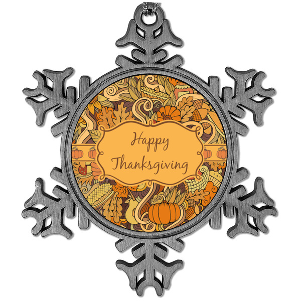 Custom Thanksgiving Vintage Snowflake Ornament