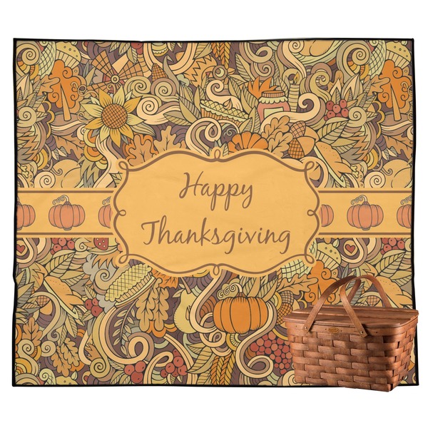 Custom Thanksgiving Outdoor Picnic Blanket (Personalized)