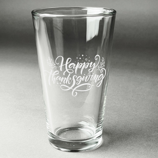 Custom Thanksgiving Pint Glass - Engraved (Single)
