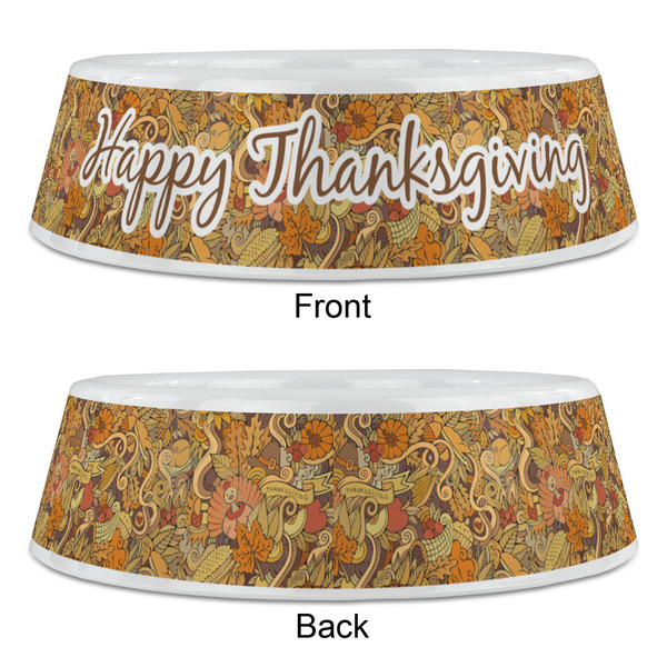 Thanksgiving Plastic Pet Bowls - Large - APPROVAL