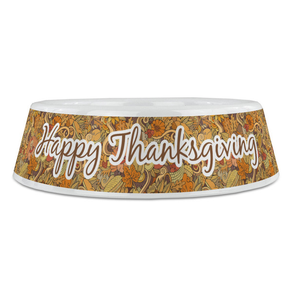 Thanksgiving Plastic Pet Bowls - Large - FRONT