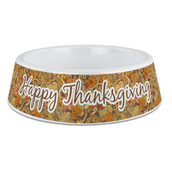 Thanksgiving Plastic Dog Bowl - Large