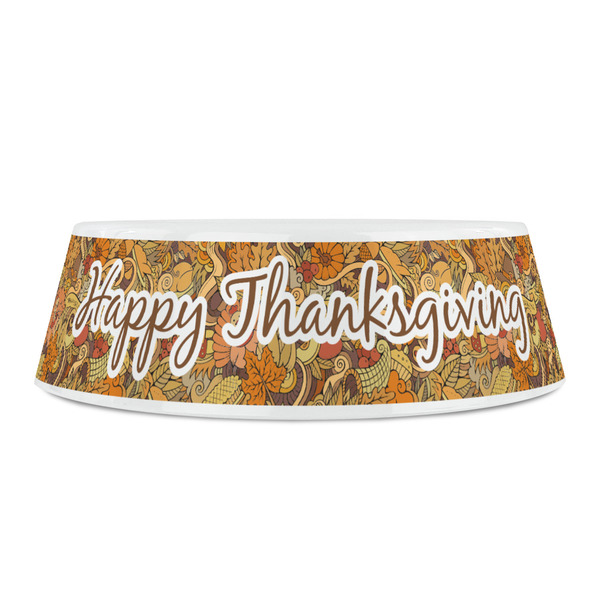Thanksgiving Plastic Pet Bowls - Small - FRONT