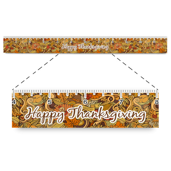 Custom Thanksgiving Plastic Ruler - 12"