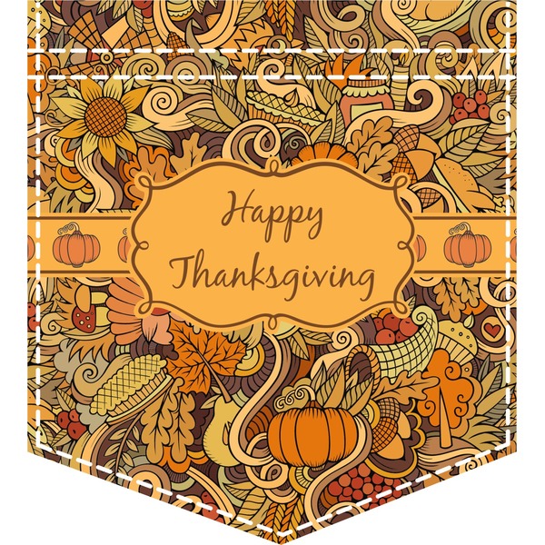 Custom Thanksgiving Iron On Faux Pocket (Personalized)