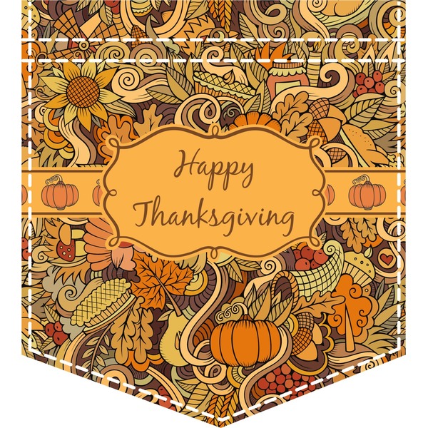 Custom Thanksgiving Iron On Faux Pocket (Personalized)
