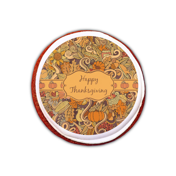 Thanksgiving Printed Icing Circle - XSmall - On Cookie