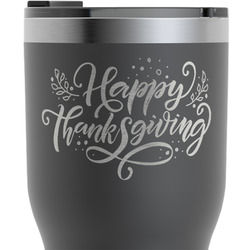 Thanksgiving RTIC Tumbler - Black - Engraved Front & Back (Personalized)