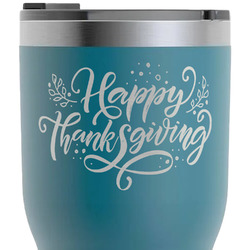 Thanksgiving RTIC Tumbler - Dark Teal - Laser Engraved - Double-Sided