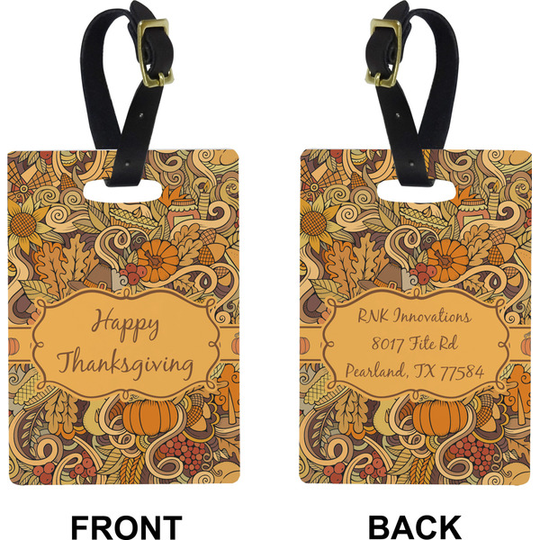 Thanksgiving Rectangle Luggage Tag (Front + Back)