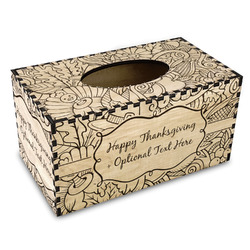 Thanksgiving Wood Tissue Box Cover - Rectangle
