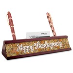 Thanksgiving Red Mahogany Nameplate with Business Card Holder (Personalized)