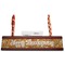 Thanksgiving Red Mahogany Nameplates with Business Card Holder - Straight
