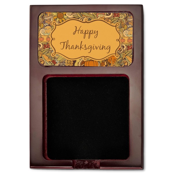 Thanksgiving Red Mahogany Sticky Note Holder - Flat