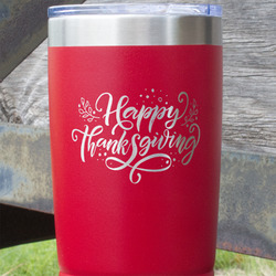 Thanksgiving 20 oz Stainless Steel Tumbler - Red - Single Sided