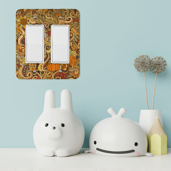 Thanksgiving Rocker Light Switch Covers - Double - IN CONTEXT