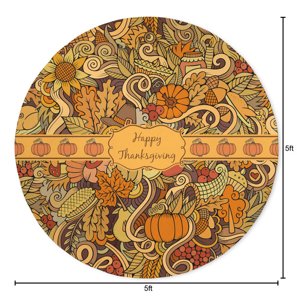 Thanksgiving Round Area Rug - Size