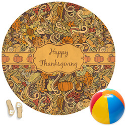 Thanksgiving Round Beach Towel (Personalized)