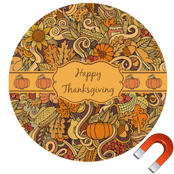 Thanksgiving Round Car Magnet - 6" (Personalized)