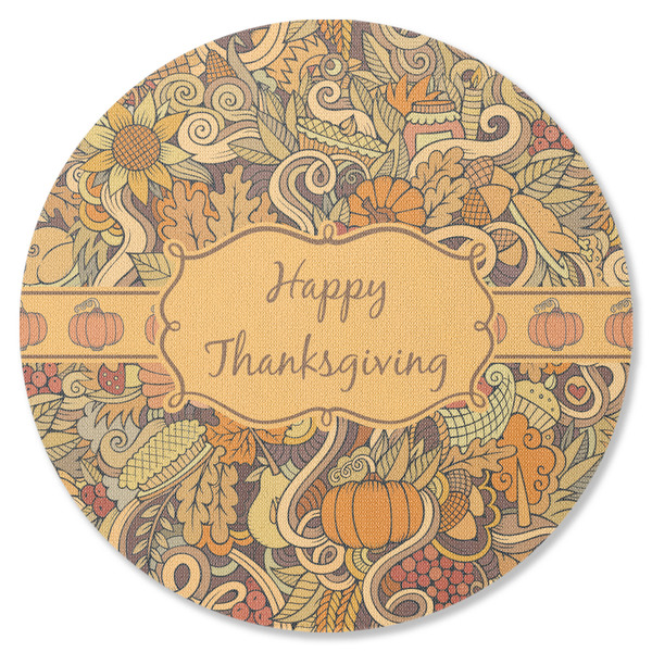 Custom Thanksgiving Round Rubber Backed Coaster (Personalized)