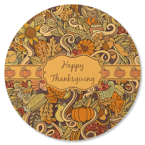 Custom Thanksgiving Round Rubber Backed Coaster (Personalized)