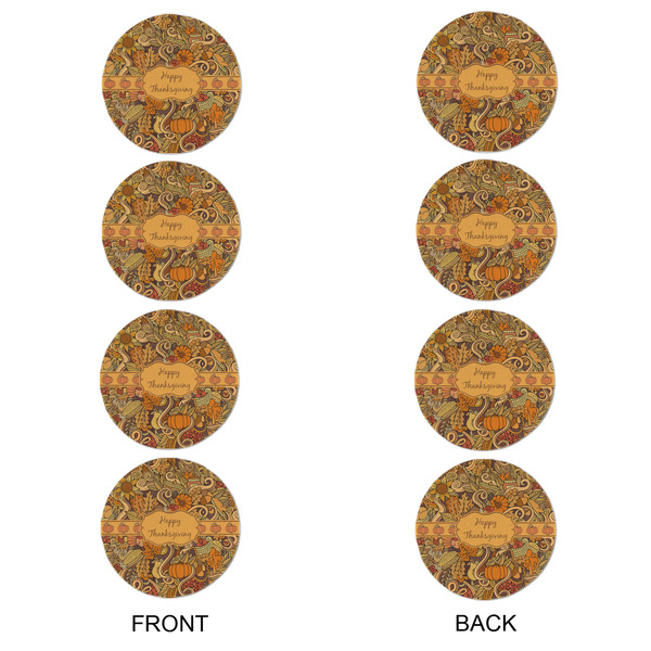 Thanksgiving Round Linen Placemats - APPROVAL Set of 4 (double sided)
