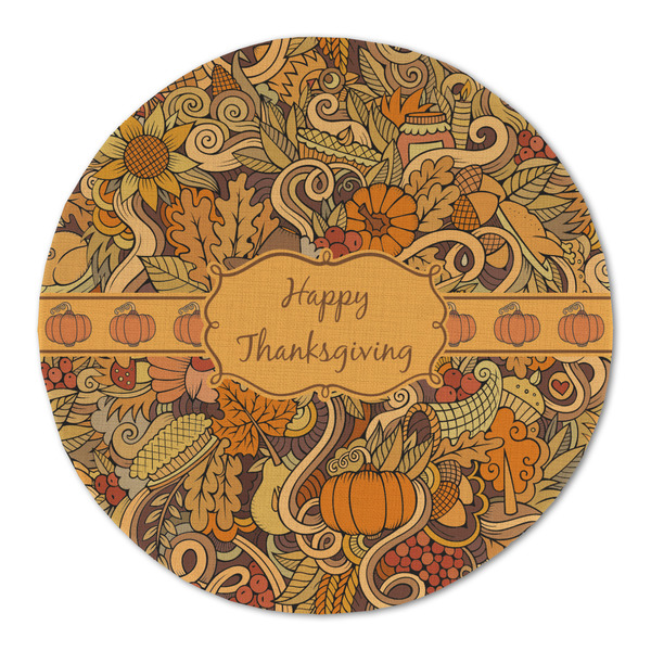 Thanksgiving Round Linen Placemats - FRONT (Double Sided)