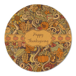 Thanksgiving Round Linen Placemat - Single Sided