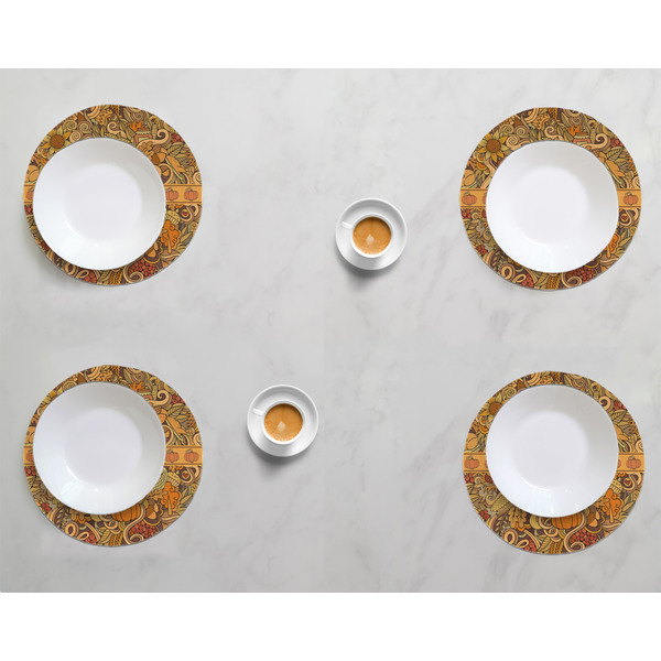 Thanksgiving Round Linen Placemats - LIFESTYLE (set of 4)