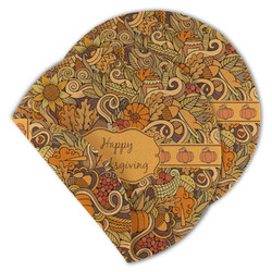 Thanksgiving Round Linen Placemat - Double Sided - Set of 4