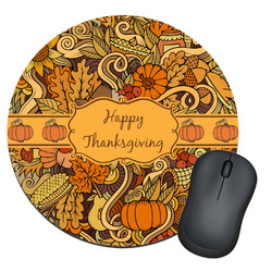 Thanksgiving Round Mouse Pad (Personalized)