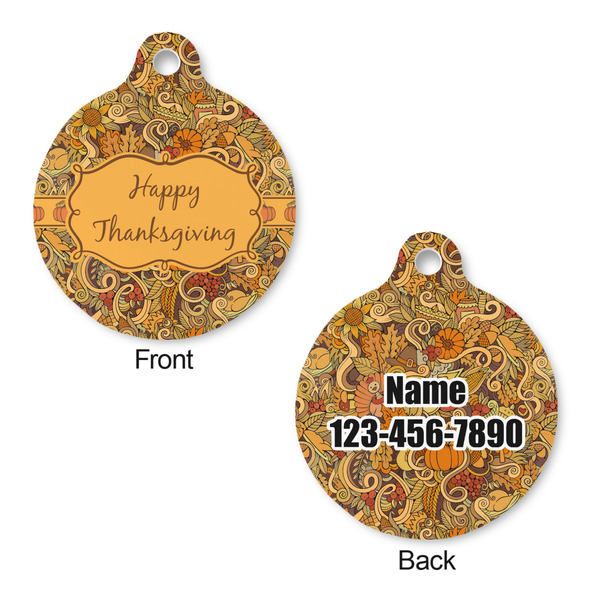 Thanksgiving Round Pet ID Tag - Large - Approval